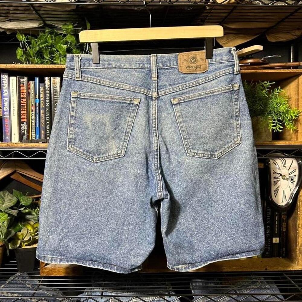 Vintage Wrangler Blue Denim Jean Shorts Relaxed Fit Baggy Skater Jorts 33" Waist